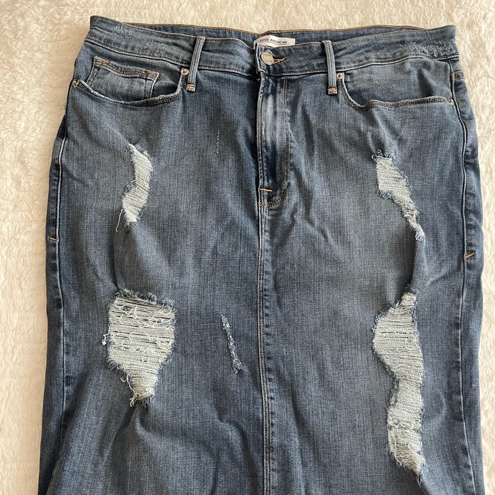 Good American Distressed Pencil Skirt (18)